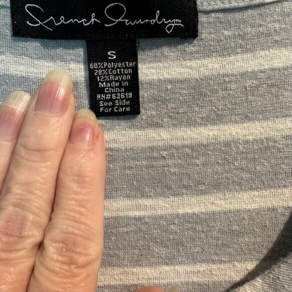 Fairy Sleeveless Knit Top Small Bling Gray White Stripes Casual Comfy Layering - Picture 7 of 8